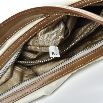 Prada Tessuto Nylon Logo Sacca White Cammello 7 of 12
