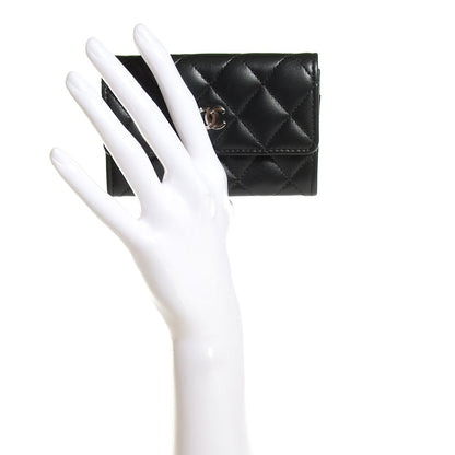 Chanel Lambskin Quilted Flap Card Holder Black 2 of 9