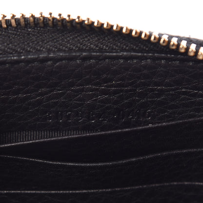 Gucci Pebbled Calfskin Bamboo Tassel Zip Around Wallet Black 8 of 10