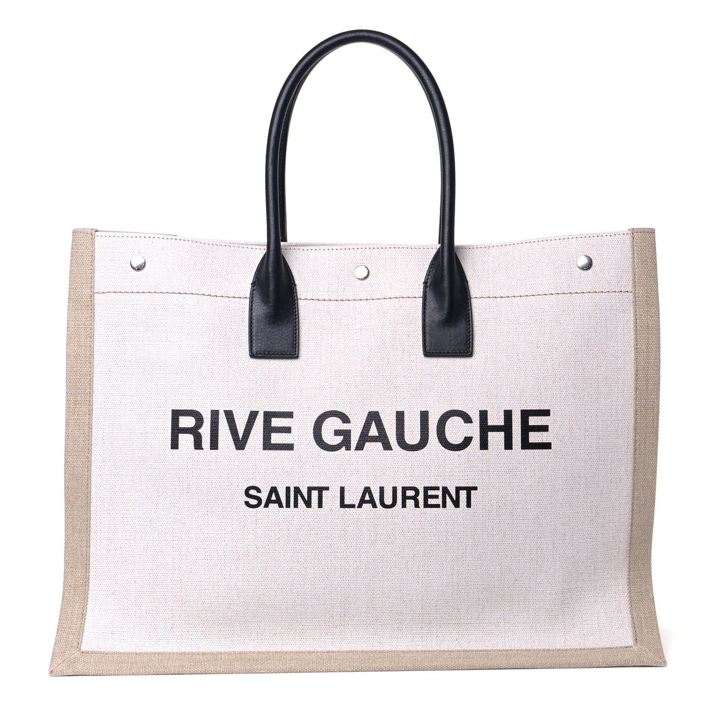 Linen Calfskin Rive Gauche Tote Optic White