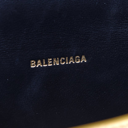 Balenciaga Metallic Calfskin Crocodile Embossed Hourglass Top Handle Bag XS Gold 6 of 9
