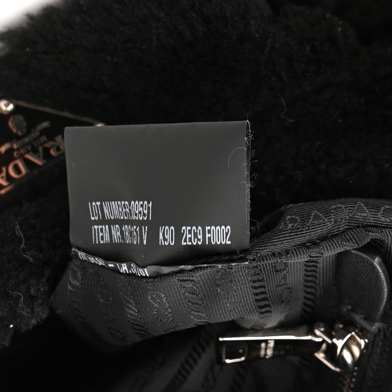 Prada Shearling Nappa Triangle Quilted Patchwork System Shoulder Bag Black 8 of 11