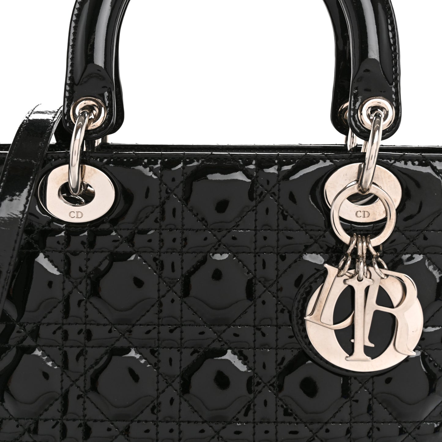 Patent Cannage Medium Lady Dior Black