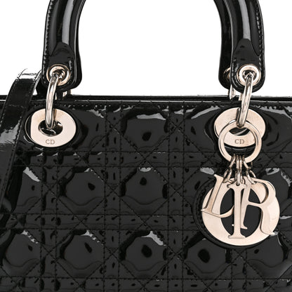 Christian Dior Patent Cannage Medium Lady Dior Black 8 of 13