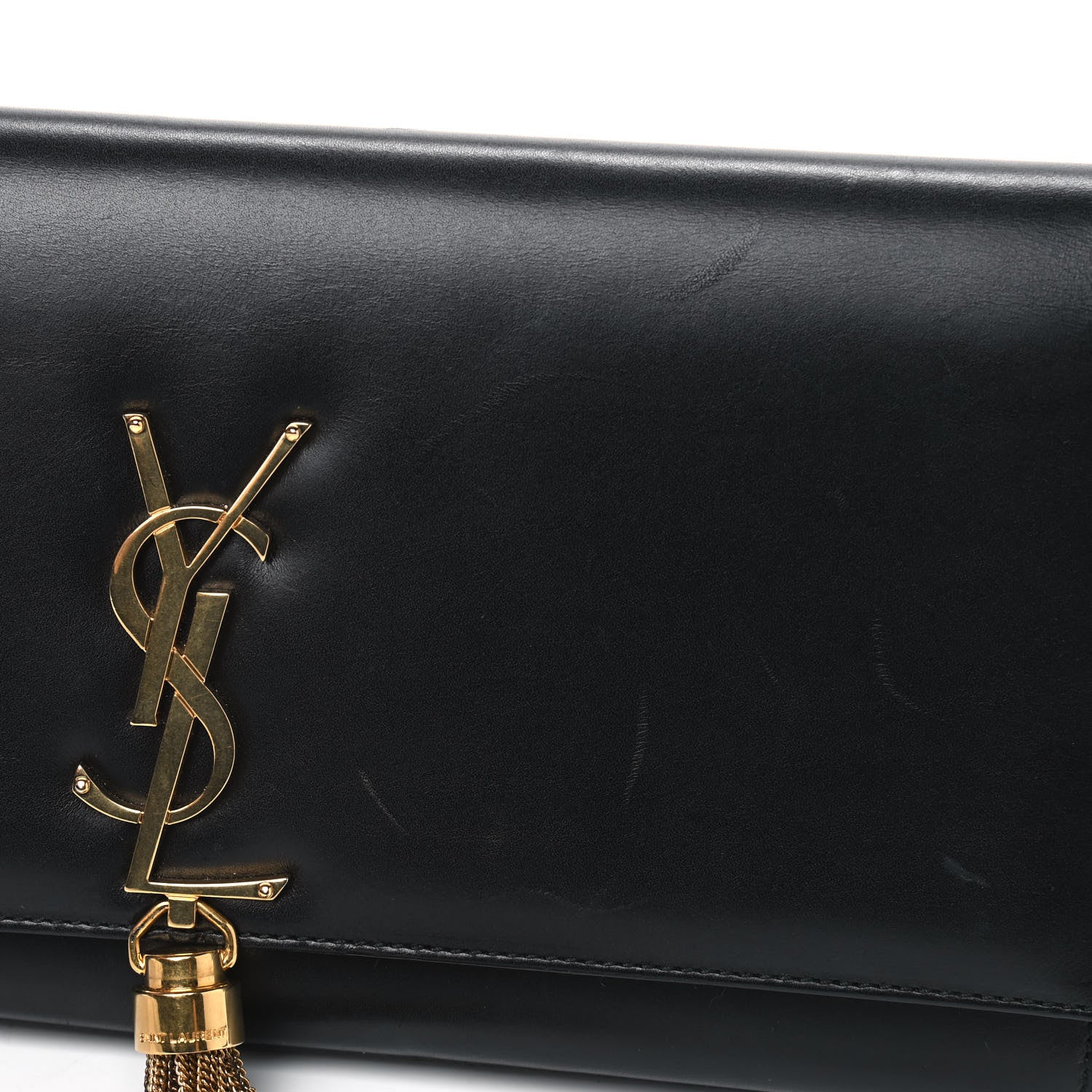 Saint Laurent Calfskin Classic Monogram Tassel Clutch Black 7 of 8