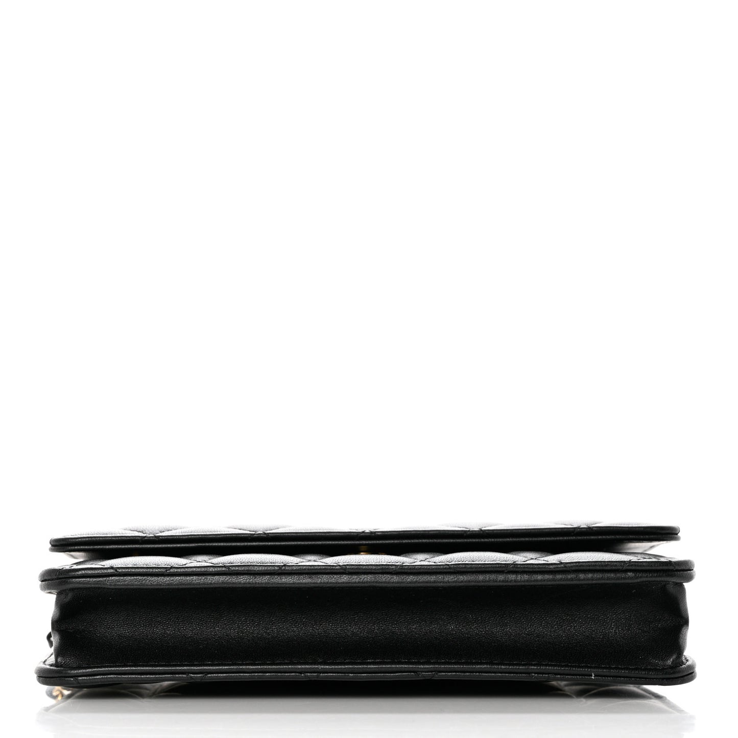Lambskin Quilted Wallet On Chain WOC Black