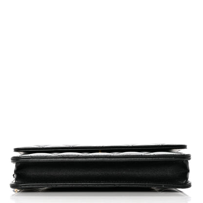 Chanel Lambskin Quilted Wallet On Chain WOC Black 12 of 13