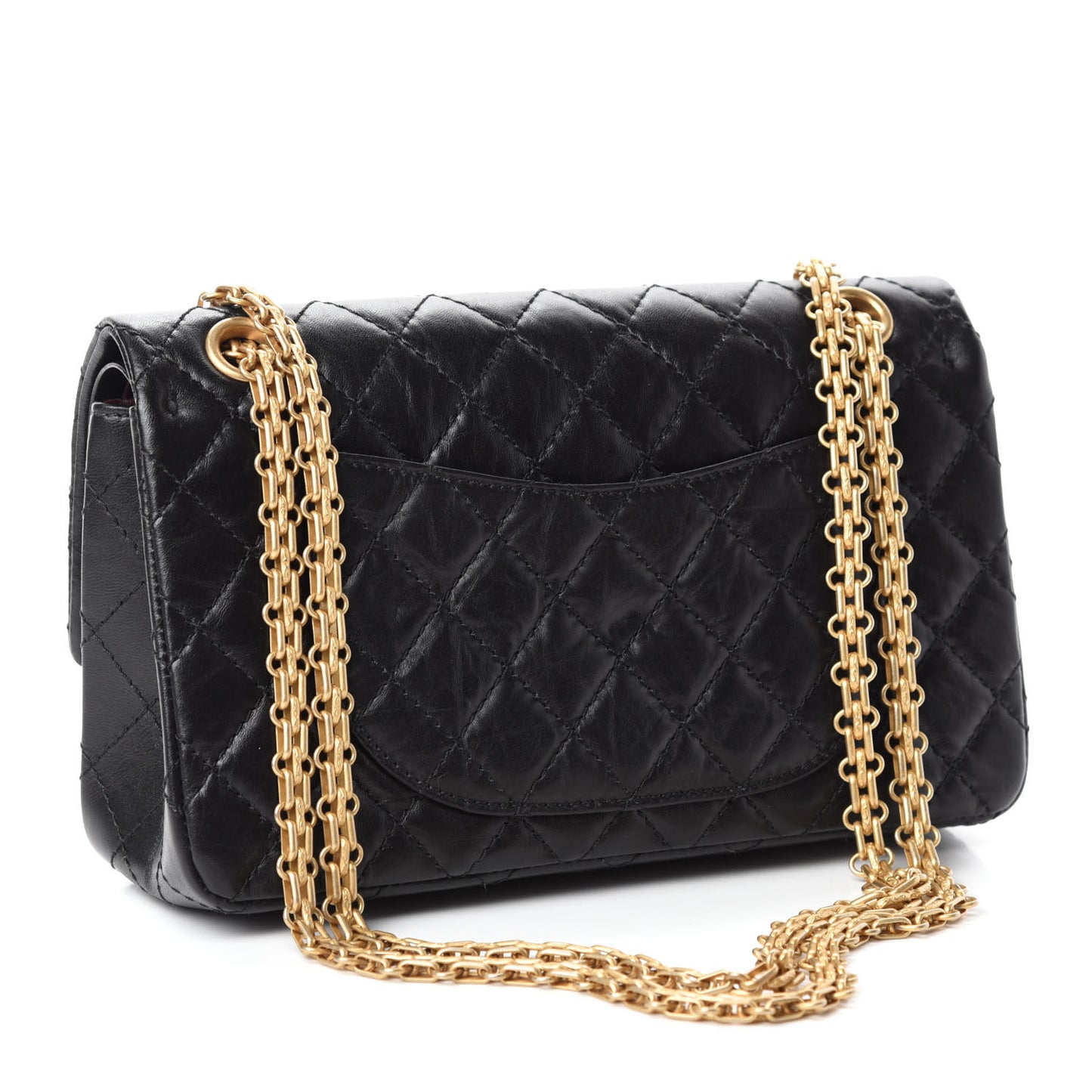 Aged Calfskin Quilted 2.55 Reissue 225 Flap Black