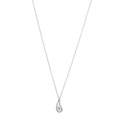 Tiffany Sterling Silver 12mm Elsa Peretti Tear Drop Pendant Necklace 1 of 6