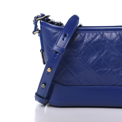 Chanel Aged Calfskin Quilted Small Gabrielle Hobo Blue 11 of 11