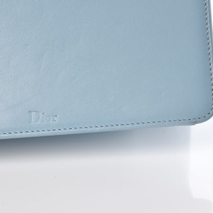 Christian Dior Glossy Calfskin Shagreen Badge Diorama Club Bag Ice Blue 8 of 8