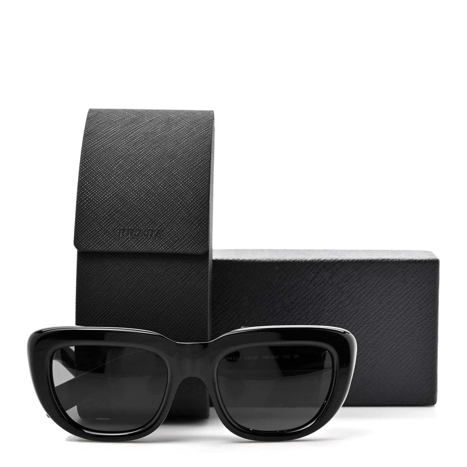 Prada Acetate Rectangular Sunglasses SPR D07 Black 8 of 8