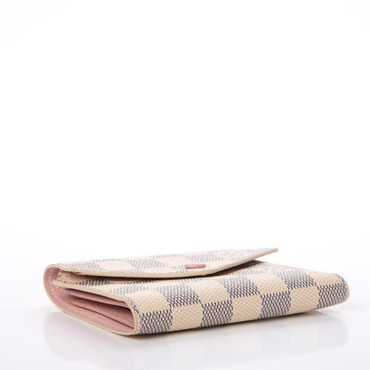 Louis Vuitton Damier Azur Victorine Wallet Rose Ballerine 4 of 9