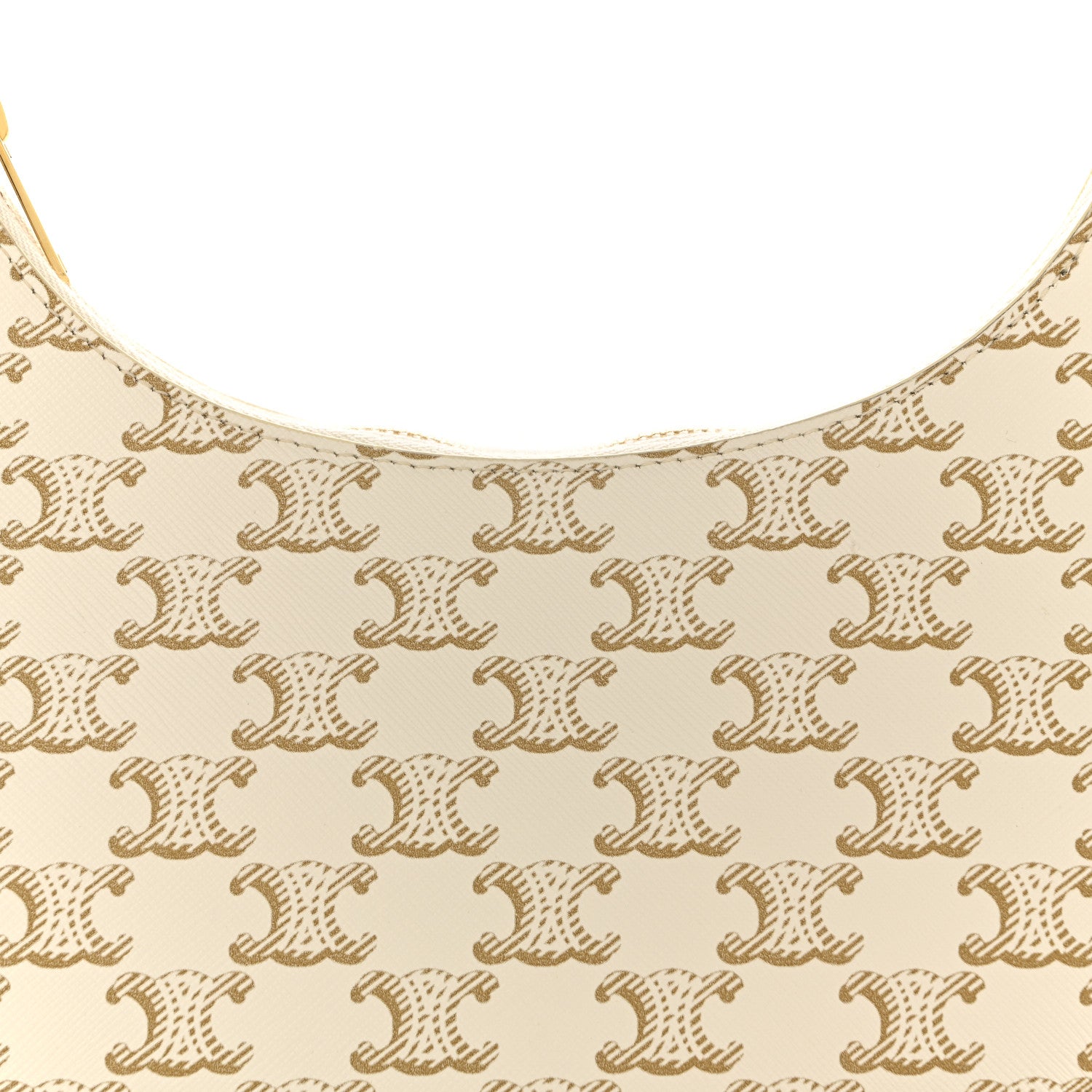 Celine Canvas Calfskin Ava Triomphe Shoulder Bag White 8 of 11