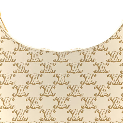 Celine Canvas Calfskin Ava Triomphe Shoulder Bag White 8 of 11