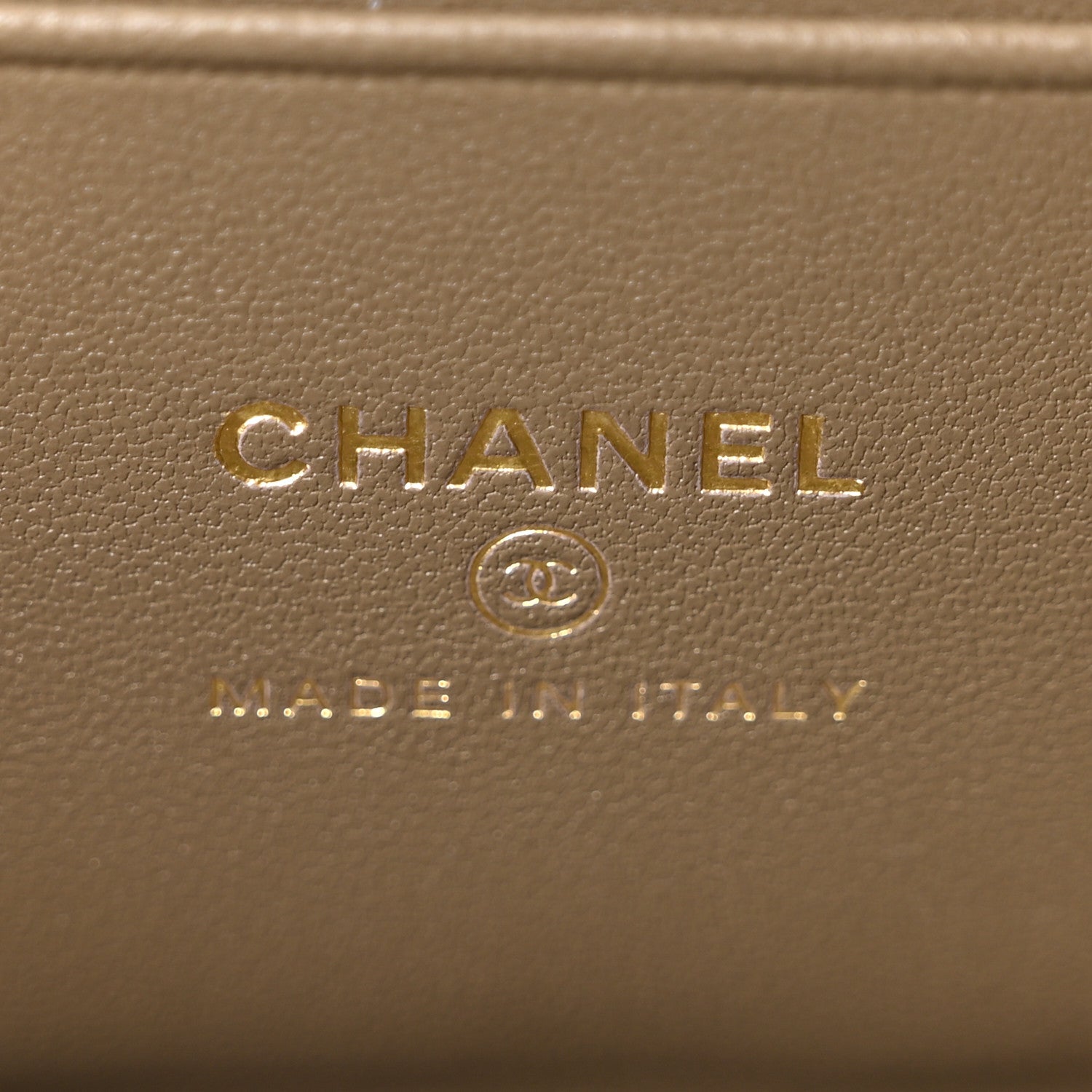 Chanel Calfskin Lizard Embossed Top Handle Vanity With Chain Dark Khaki 6 of 11