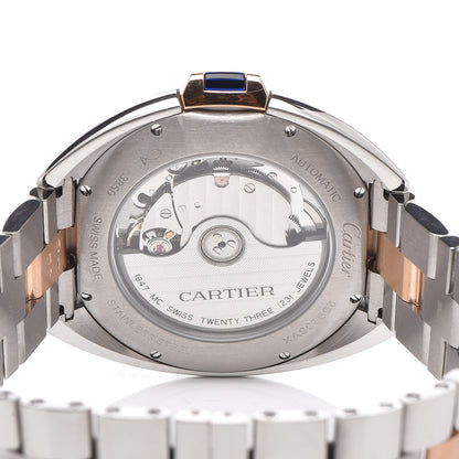 Cartier Stainless Steel 18K Pink Gold 40mm Cle De Automatic Watch 5 of 6