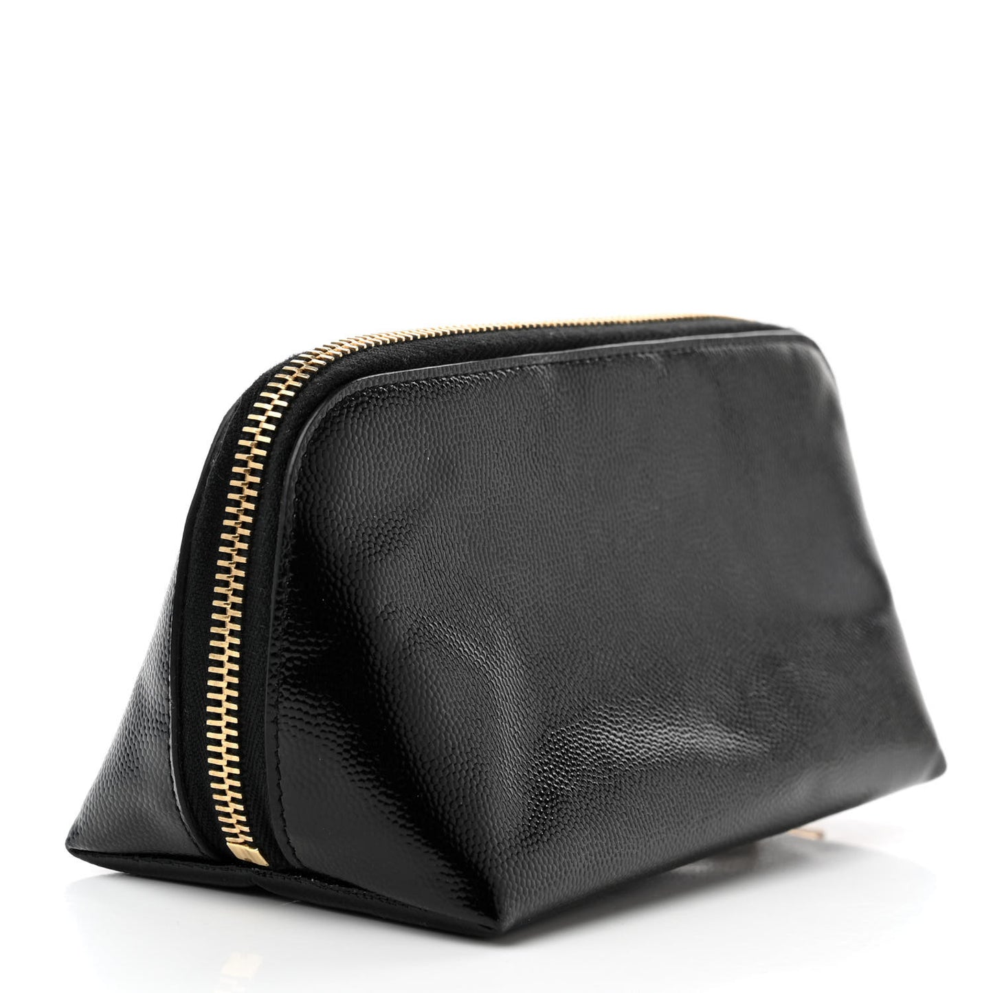 Grained Calfskin Cosmetic Pouch Black