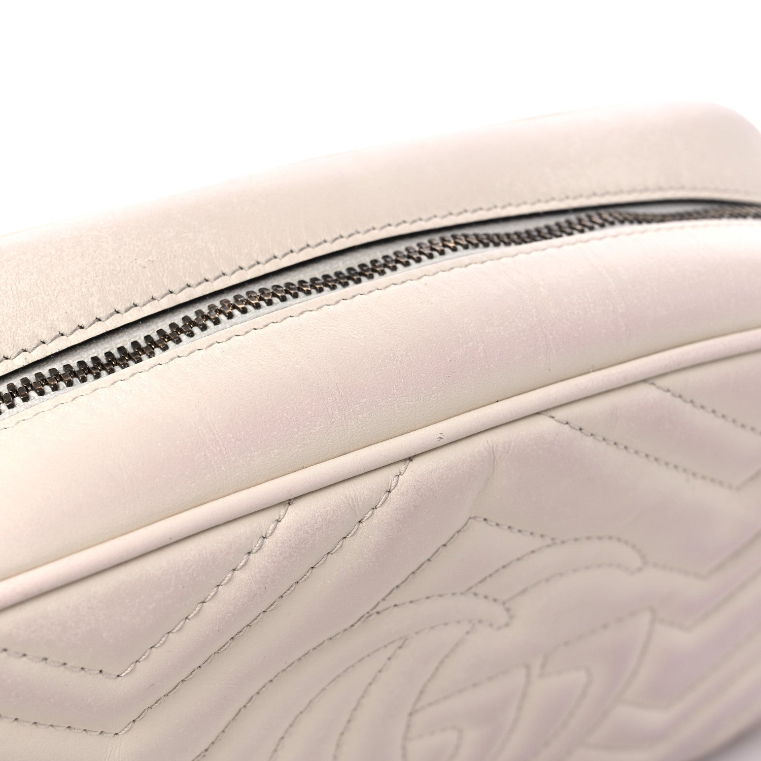 Gucci Calfskin Matelasse Small GG Marmont Chain Shoulder Bag White 15 of 17