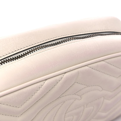 Gucci Calfskin Matelasse Small GG Marmont Chain Shoulder Bag White 15 of 17