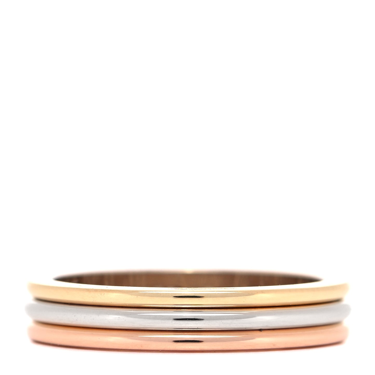 18K Pink White Yellow Gold 3.5mm Trinity Wedding Band Ring 52 6