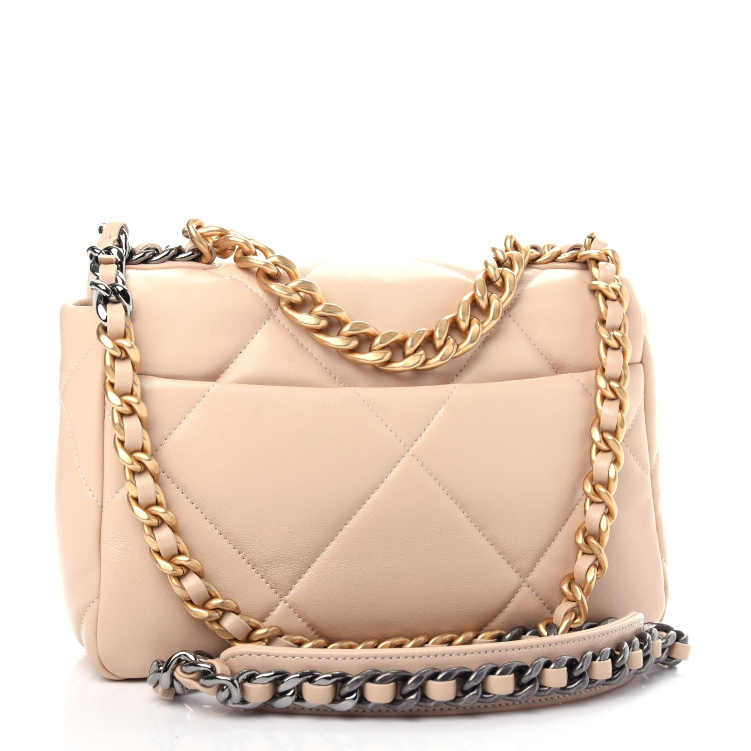 Chanel Lambskin Quilted Medium Chanel 19 Flap Beige 3 of 10