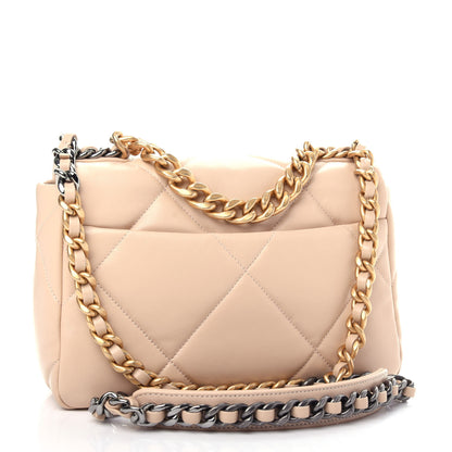 Chanel Lambskin Quilted Medium Chanel 19 Flap Beige 3 of 10