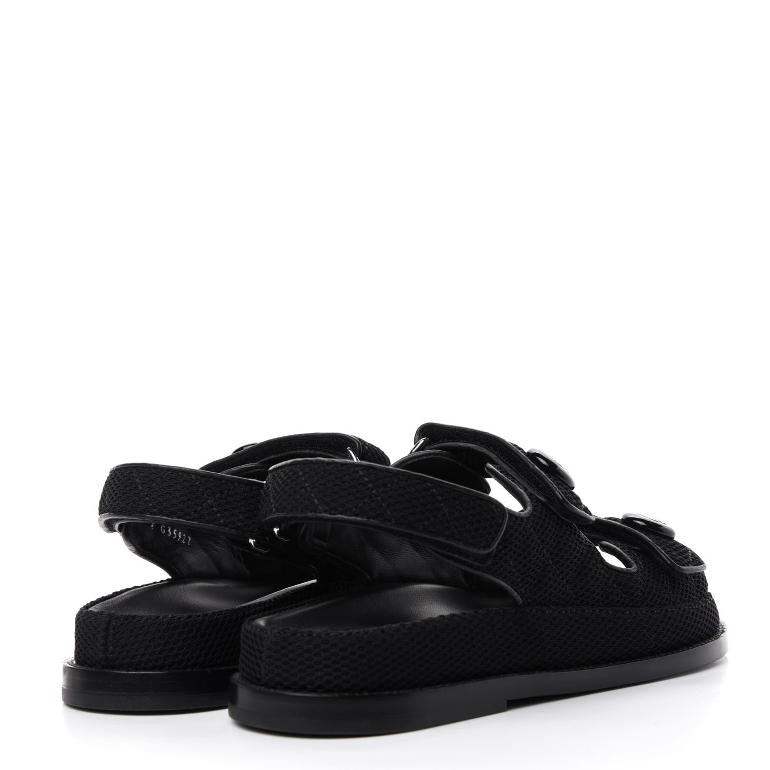 Chanel Fabric Velcro Dad Sandals 38 Black 4 of 11