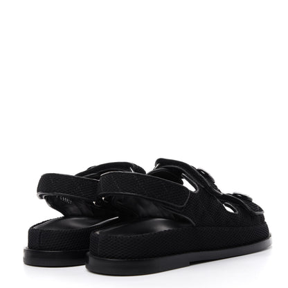 Chanel Fabric Velcro Dad Sandals 38 Black 4 of 11