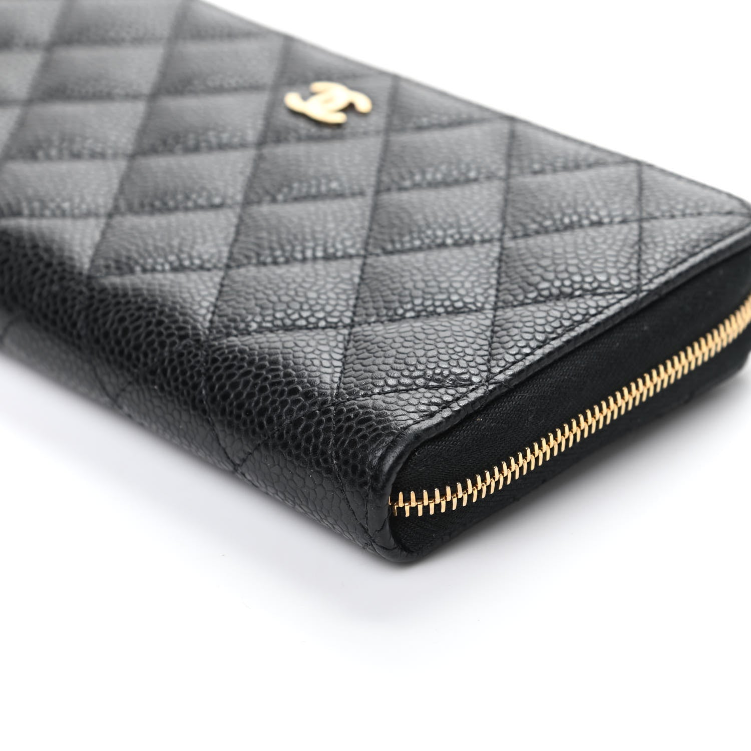 Chanel Caviar Quilted Large Gusset Zip Around Wallet Black 9 of 10