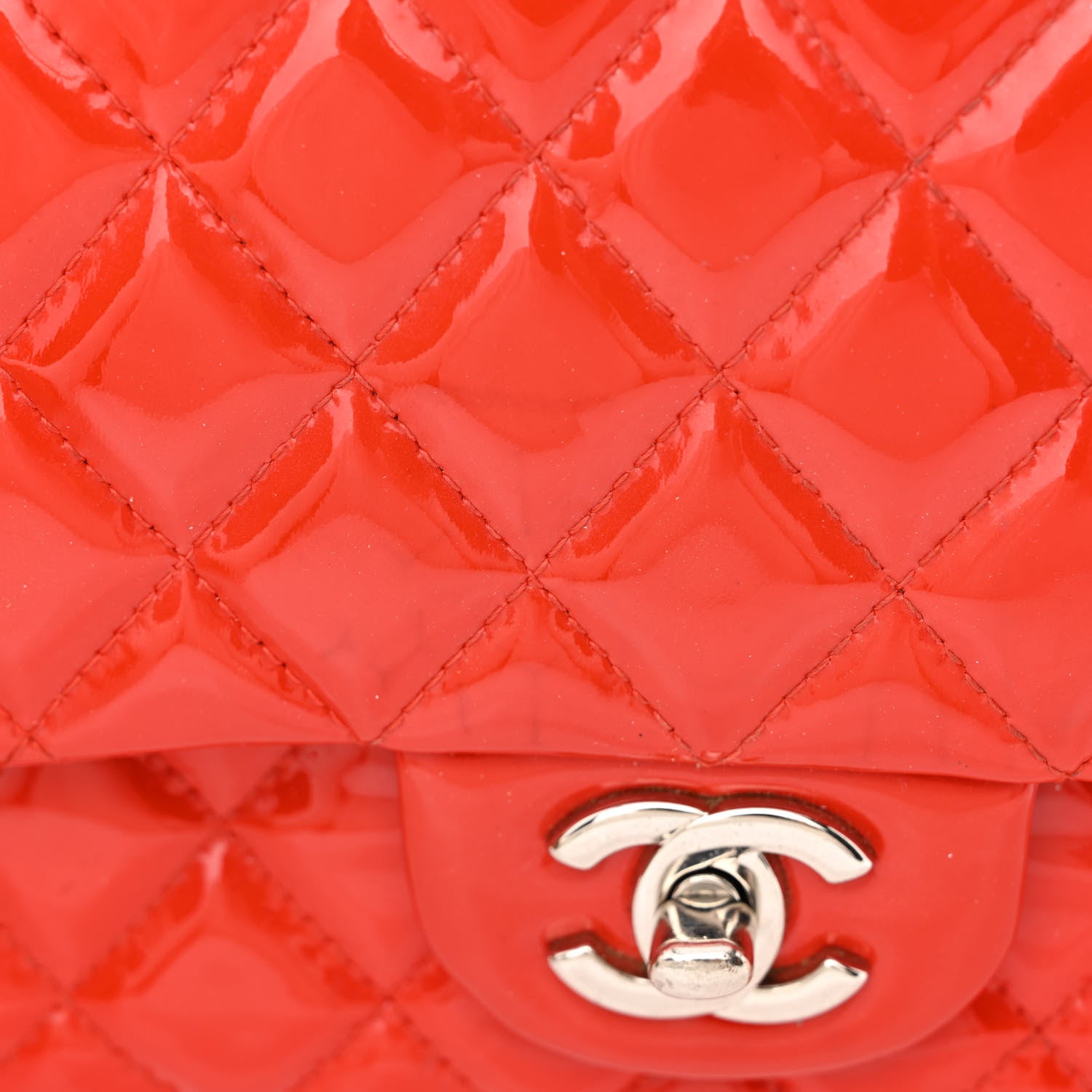 Chanel Patent Calfskin Quilted Medium Double Flap Red 14 of 18