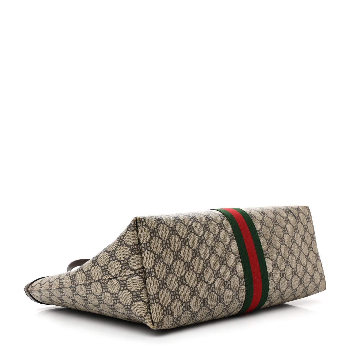 Gucci X BALENCIAGA BB Supreme Monogram Web Graffiti Medium Ophidia Shopping Tote Beige New Acero 7 of 23