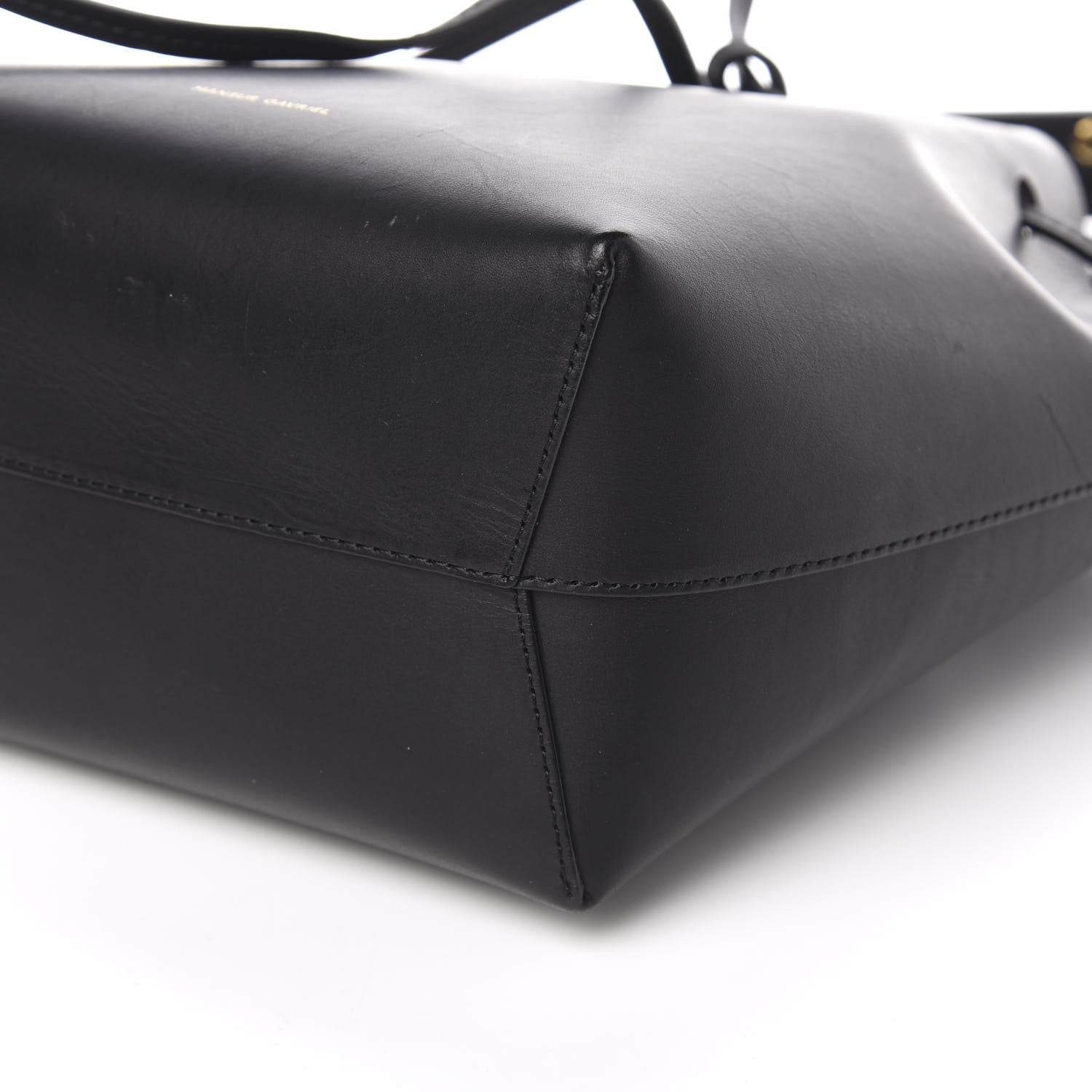 Mansur Gavriel Vegetable Tanned Calfskin Mini Bucket Bag Black Flamma 9 of 10