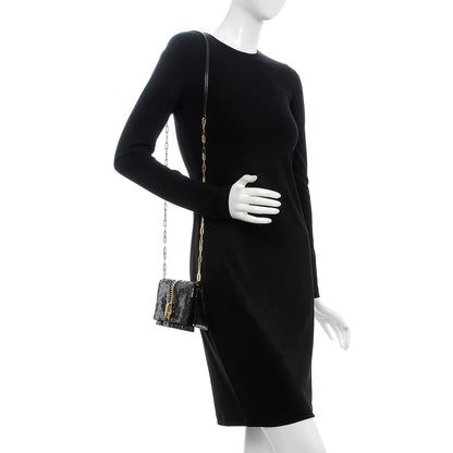 Tom Ford Sequin Snakeskin Sedgwick Zip Clutch Bag Black 2 of 8