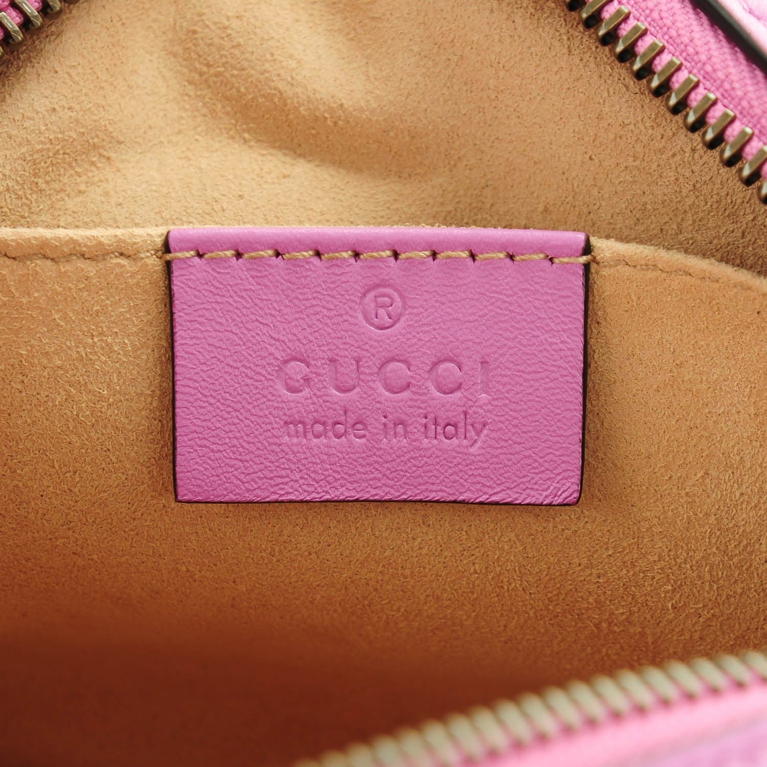 Gucci Calfskin Matelasse Mini GG Marmont Chain Shoulder Bag Candy Mousse 6 of 7