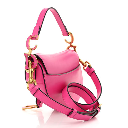 Christian Dior Supple Calfskin Mini Saddle Bag With Strap Passion Pink 3 of 10
