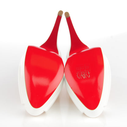 Christian Louboutin Jazz Calf Lady Peep 150 Pumps 37.5 White 5 of 7