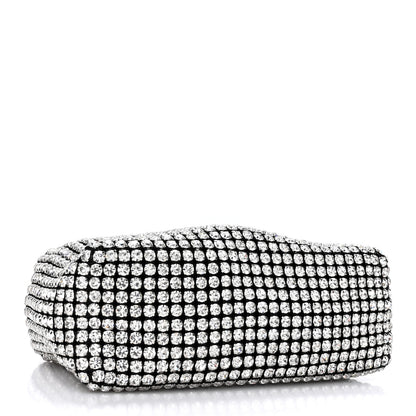 Alexander Wang Mesh Crystal Rhinestone Mini Heiress Pouch Black Silver 4 of 9