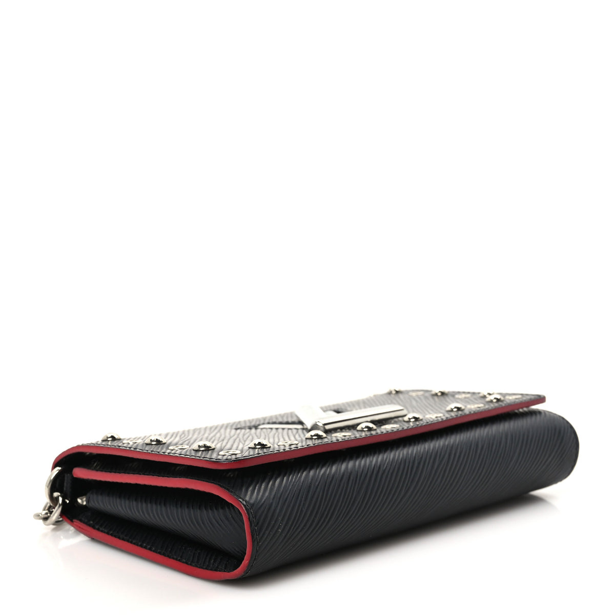 Louis Vuitton Epi Studded Twist Chain Wallet Black 3 of 9