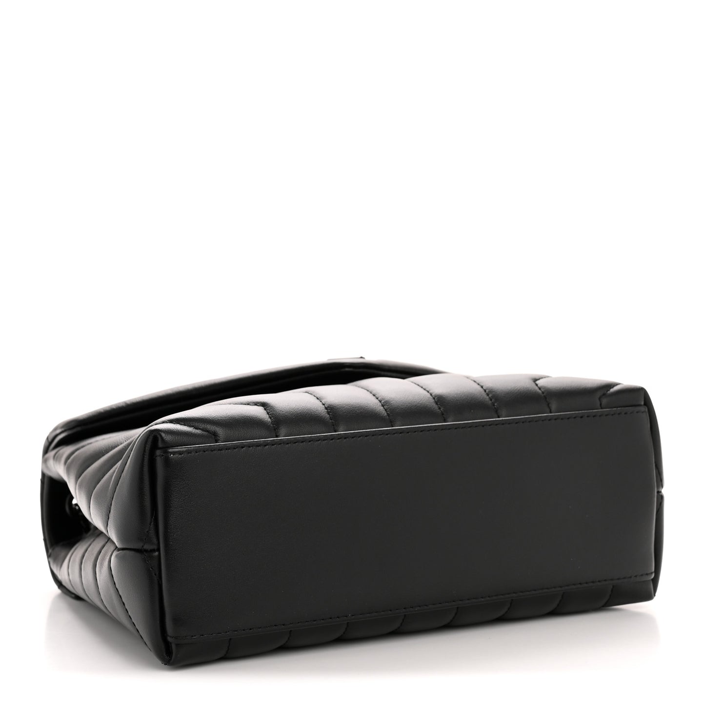 Calfskin Y Quilted Monogram Monochrome Small Loulou Chain Satchel Black