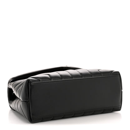 Saint Laurent Calfskin Y Quilted Monogram Monochrome Small Loulou Chain Satchel Black 4 of 10