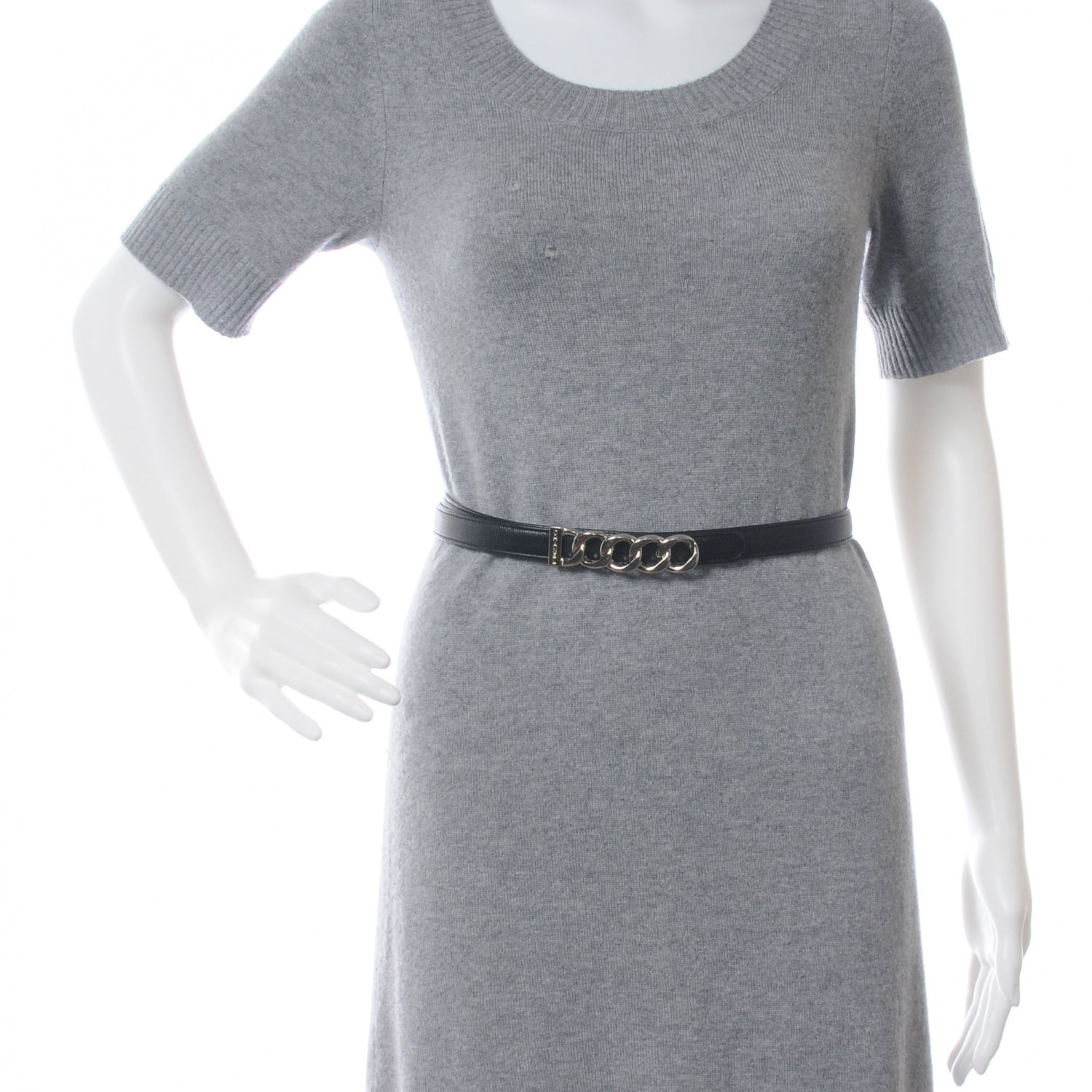 Chanel Leather Silver Chain Link Belt Black 2 of 6