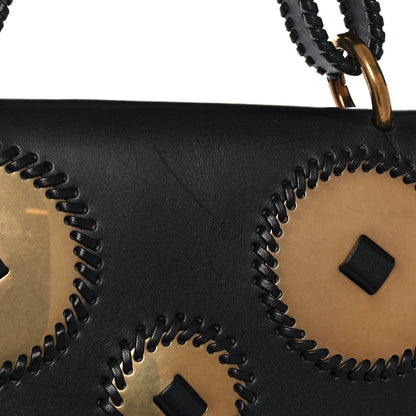 Salvatore Ferragamo Calfskin Whipstitch Kamelia Shoulder Bag Black 12 of 14