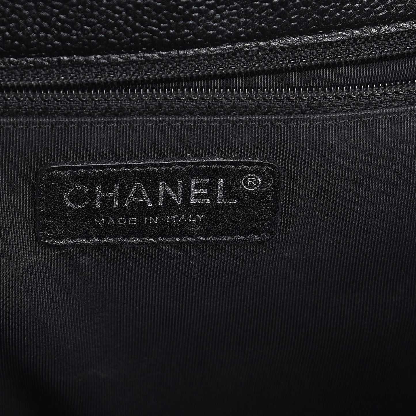 Caviar Quilted Flap Tote Black
