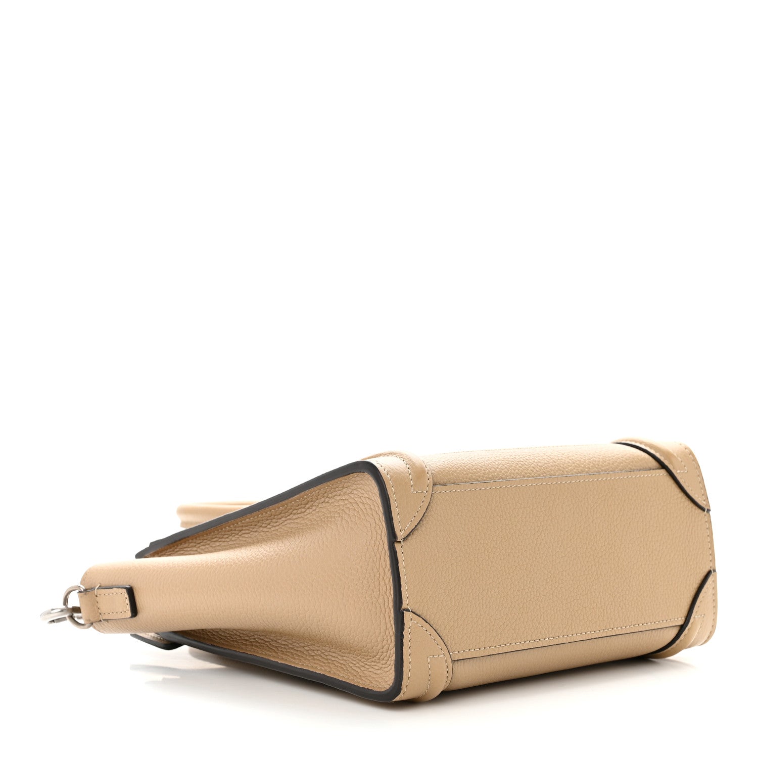 Celine Drummed Calfskin Nano Luggage Dune 4 of 12