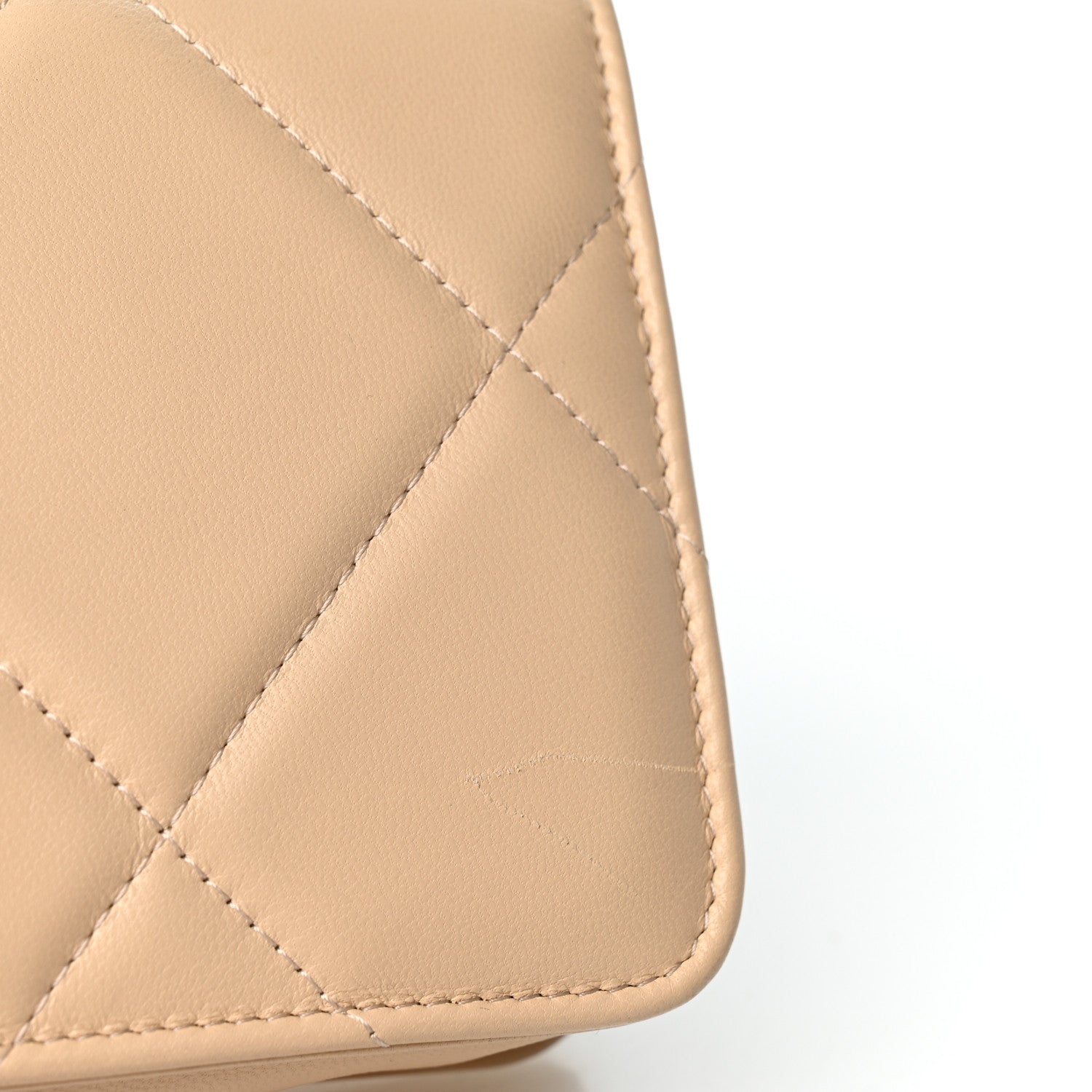 Chanel Lambskin Quilted Chanel 19 Wallet On Chain WOC Beige 12 of 12