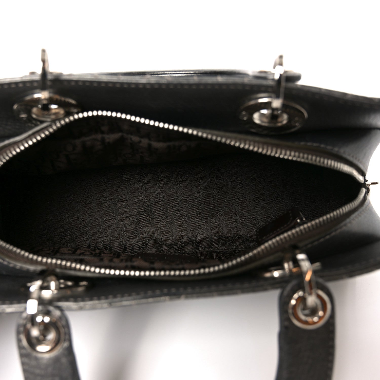 Christian Dior Metallic Calfskin Cannage Stitched Small East West Lady Dior Bronze 5 of 10