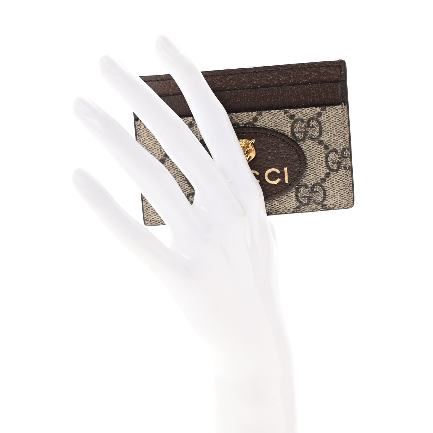 GG Supreme Monogram Neo Vintage Card Holder Beige Crop New Acero