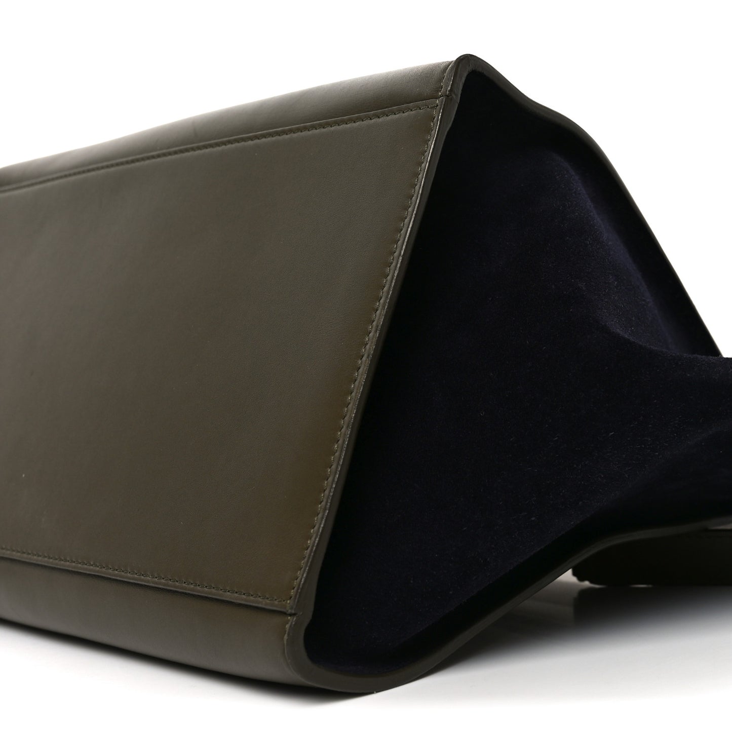 Smooth Calfskin Suede Medium Tri-Color Trapeze Cream Black Khaki
