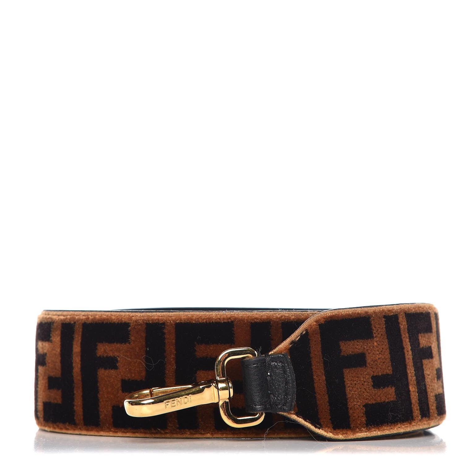 Fendi Velvet Tapestry FF Strap You Tobacco 1 of 6